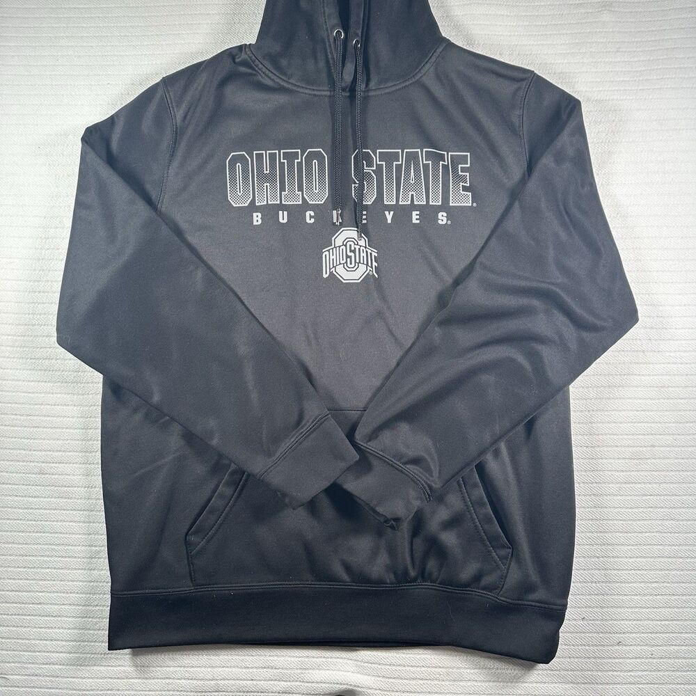 Ohio State Buckeyes Hoodie Mens Large Black Fleece Sweatshirt Colosseum Pullover